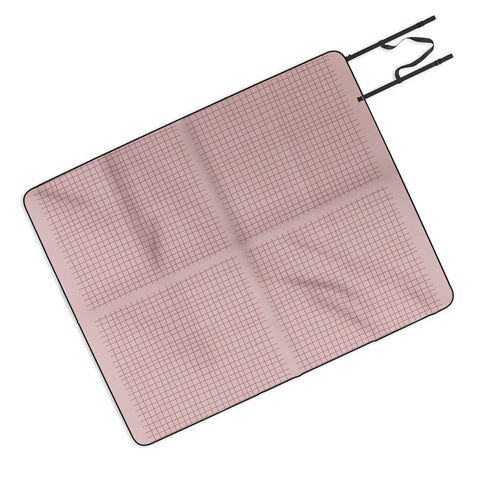 Hello Twiggs Pink Grid Picnic Blanket