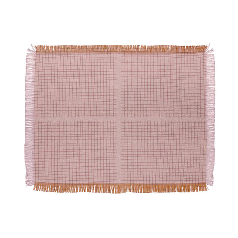 Hello Twiggs Pink Grid Throw Blanket