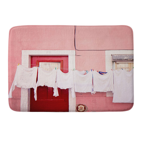 Hello Twiggs Pink House in Lisbon Memory Foam Bath Mat
