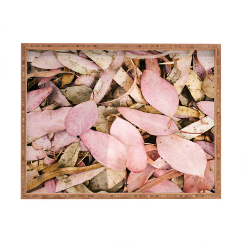 Hello Twiggs Pink Leaves Rectangular Tray