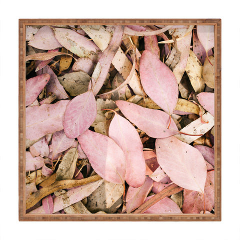 Hello Twiggs Pink Leaves Square Tray