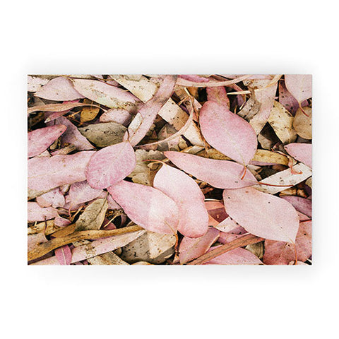 Hello Twiggs Pink Leaves Welcome Mat