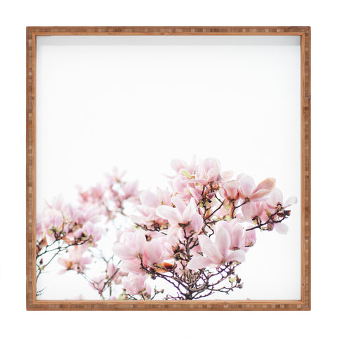 Hello Twiggs Pink Magnolias Square Tray