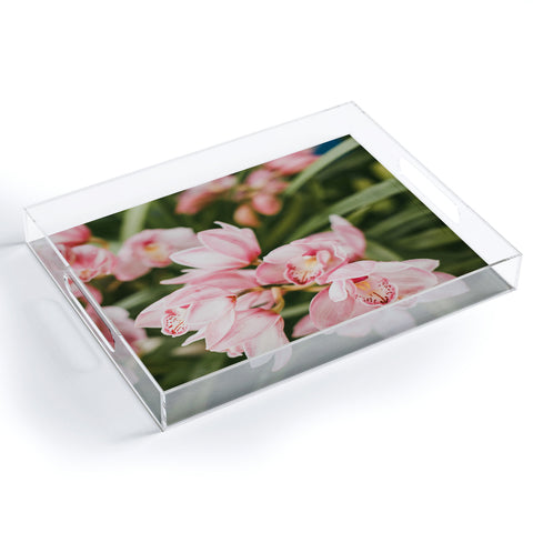 Hello Twiggs Pink Orchids Acrylic Tray