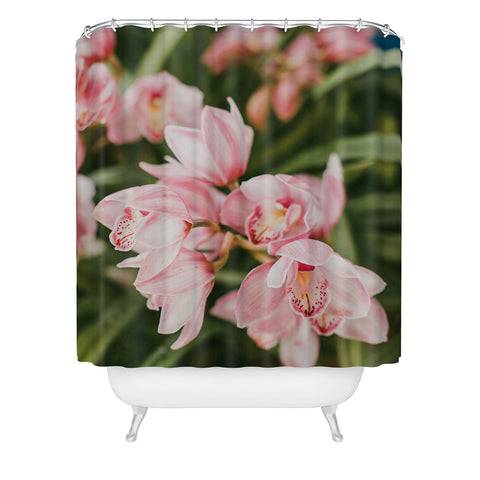 Hello Twiggs Pink Orchids Shower Curtain