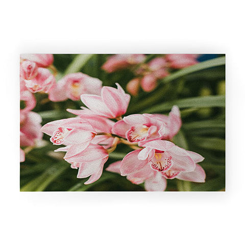 Hello Twiggs Pink Orchids Welcome Mat