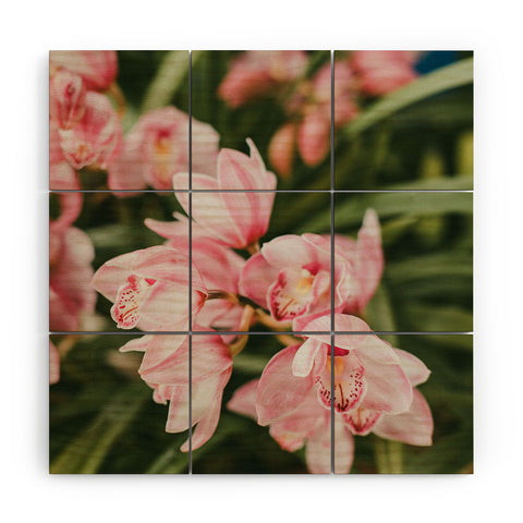 Hello Twiggs Pink Orchids Wood Wall Mural