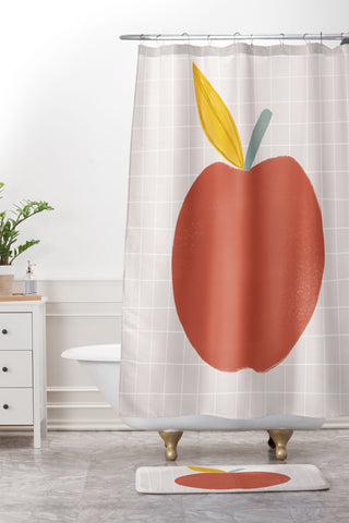 Hello Twiggs Red Apple Shower Curtain And Mat