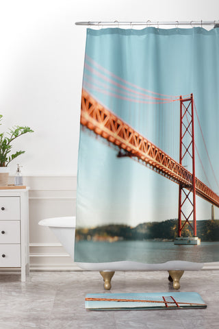 Hello Twiggs Red Bridge Shower Curtain And Mat