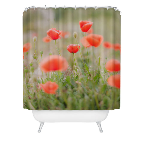 Hello Twiggs Red Poppy Shower Curtain