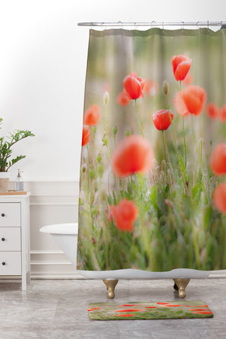 Hello Twiggs Red Poppy Shower Curtain And Mat