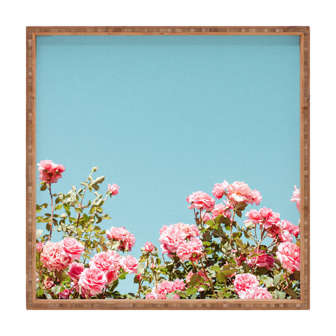 Hello Twiggs Roses are Pink Square Tray