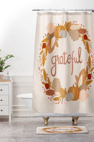 Hello Twiggs Season to be Grateful Shower Curtain And Mat