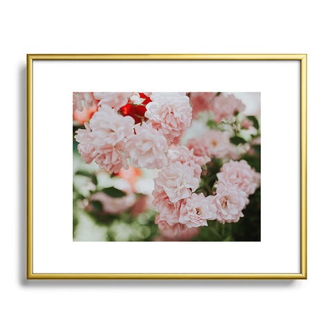 Hello Twiggs Soft Pink Roses Metal Framed Art Print