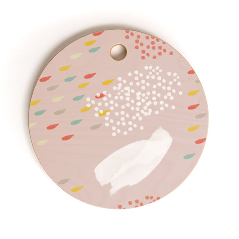 Hello Twiggs Spring Abstract Watercolor Cutting Board Round