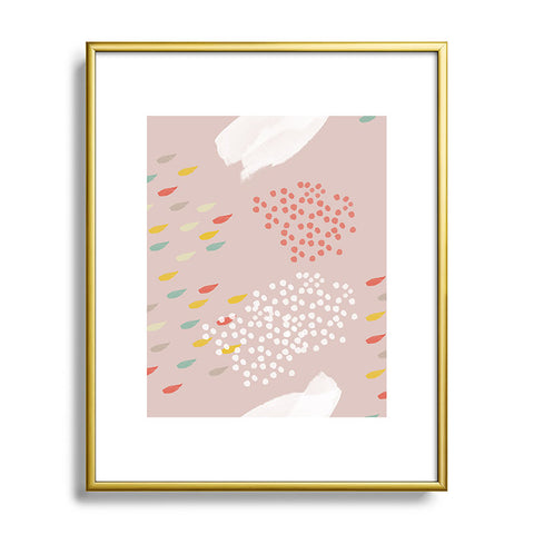 Hello Twiggs Spring Abstract Watercolor Metal Framed Art Print