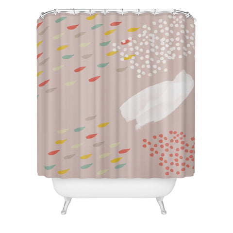Hello Twiggs Spring Abstract Watercolor Shower Curtain