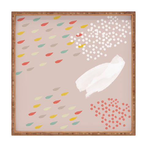 Hello Twiggs Spring Abstract Watercolor Square Tray