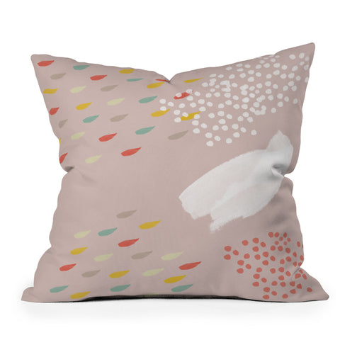 Hello Twiggs Spring Abstract Watercolor Throw Pillow