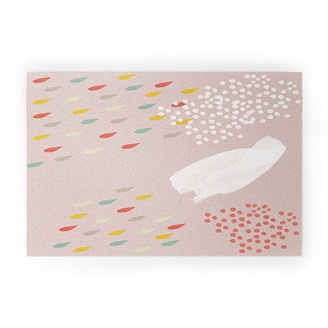 Hello Twiggs Spring Abstract Watercolor Welcome Mat