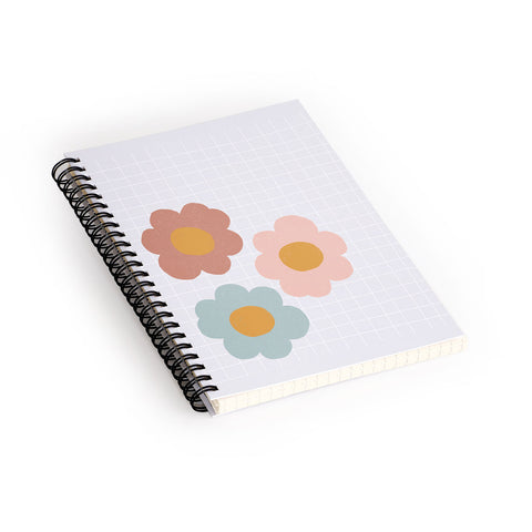 Hello Twiggs Spring Floral Grid Spiral Notebook