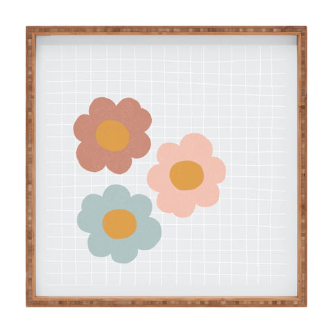 Hello Twiggs Spring Floral Grid Square Tray