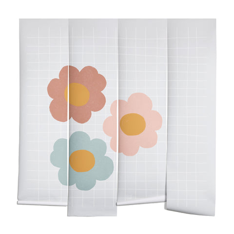 Hello Twiggs Spring Floral Grid Wall Mural