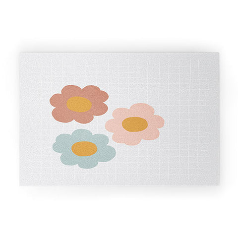 Hello Twiggs Spring Floral Grid Welcome Mat