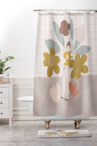 Hello Twiggs Spring Girl Shower Curtain And Mat
