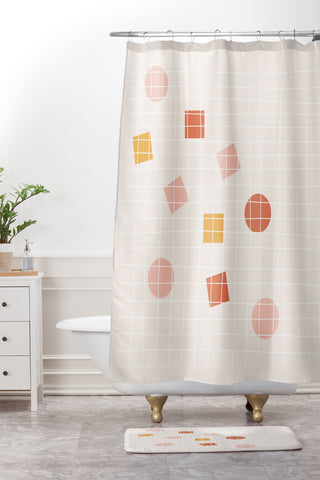 Hello Twiggs Spring Grid Shower Curtain And Mat