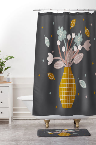 Hello Twiggs Spring in a Vase Shower Curtain And Mat