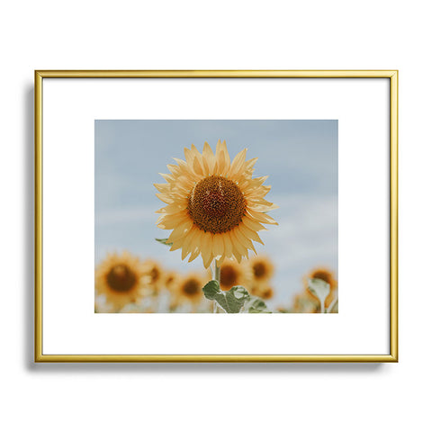 Hello Twiggs Sunflower in Seville Metal Framed Art Print