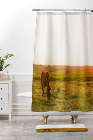 Hello Twiggs Sunset Delight Shower Curtain And Mat