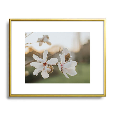 Hello Twiggs Sunset Magnolias Metal Framed Art Print