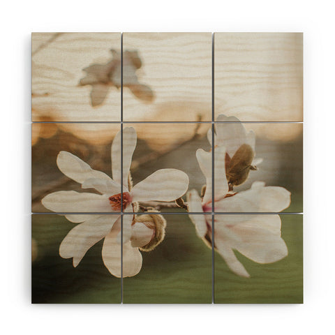 Hello Twiggs Sunset Magnolias Wood Wall Mural