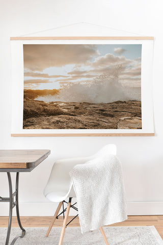 Hello Twiggs Sunset Rough Waves Art Print And Hanger
