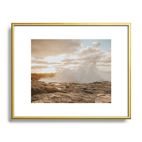 Hello Twiggs Sunset Rough Waves Metal Framed Art Print
