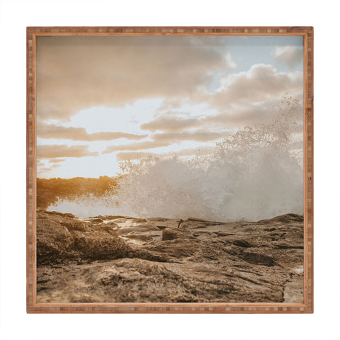 Hello Twiggs Sunset Rough Waves Square Tray