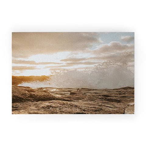 Hello Twiggs Sunset Rough Waves Welcome Mat
