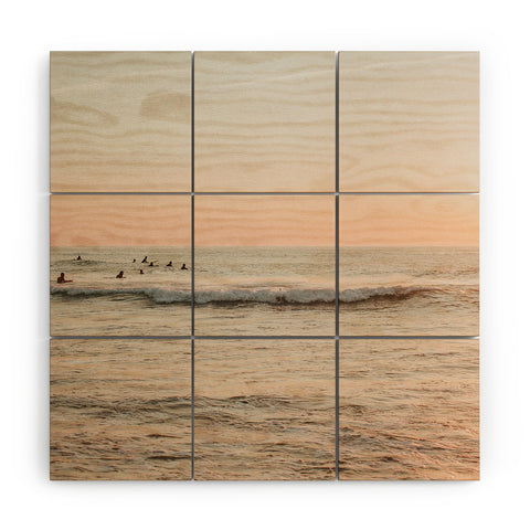 Hello Twiggs Sunset Surfing Wood Wall Mural