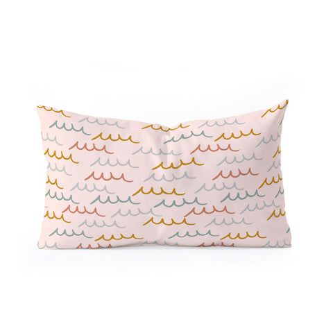 Hello Twiggs Surf Waves Oblong Throw Pillow
