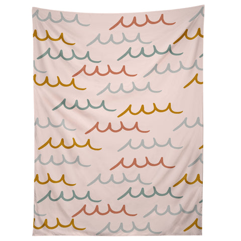 Hello Twiggs Surf Waves Tapestry