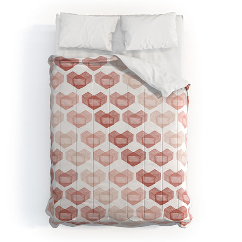 Hello Twiggs Terracotta Hearts Comforter