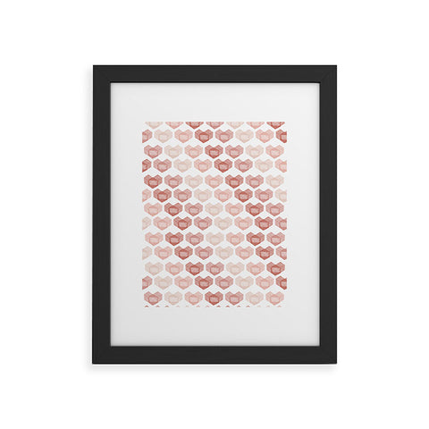 Hello Twiggs Terracotta Hearts Framed Art Print