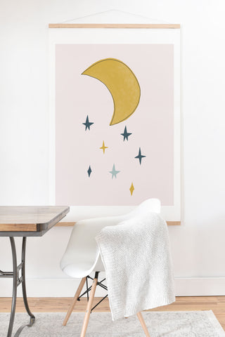 Hello Twiggs The Moon and the Stars Art Print And Hanger