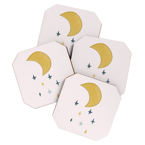 Hello Twiggs The Moon and the Stars Coaster Set