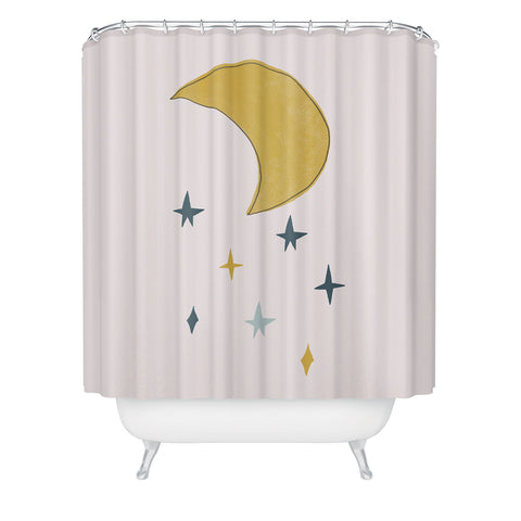 Hello Twiggs The Moon and the Stars Shower Curtain