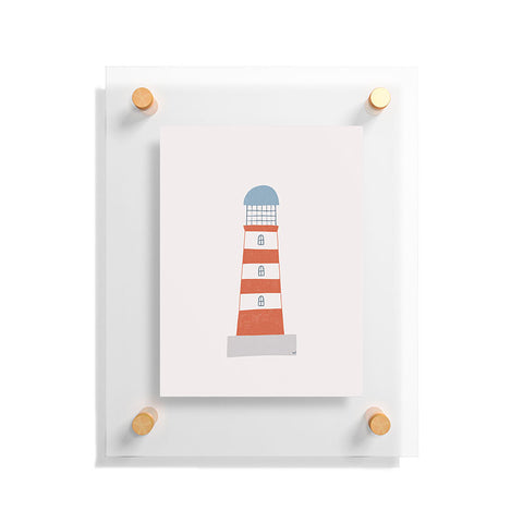 Hello Twiggs The Red Stripes Lighthouse Floating Acrylic Print