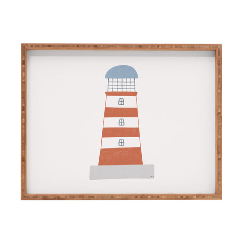 Hello Twiggs The Red Stripes Lighthouse Rectangular Tray