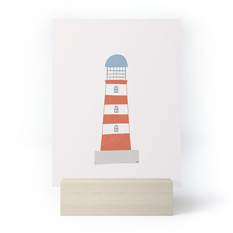 Hello Twiggs The Red Stripes Lighthouse Mini Art Print
